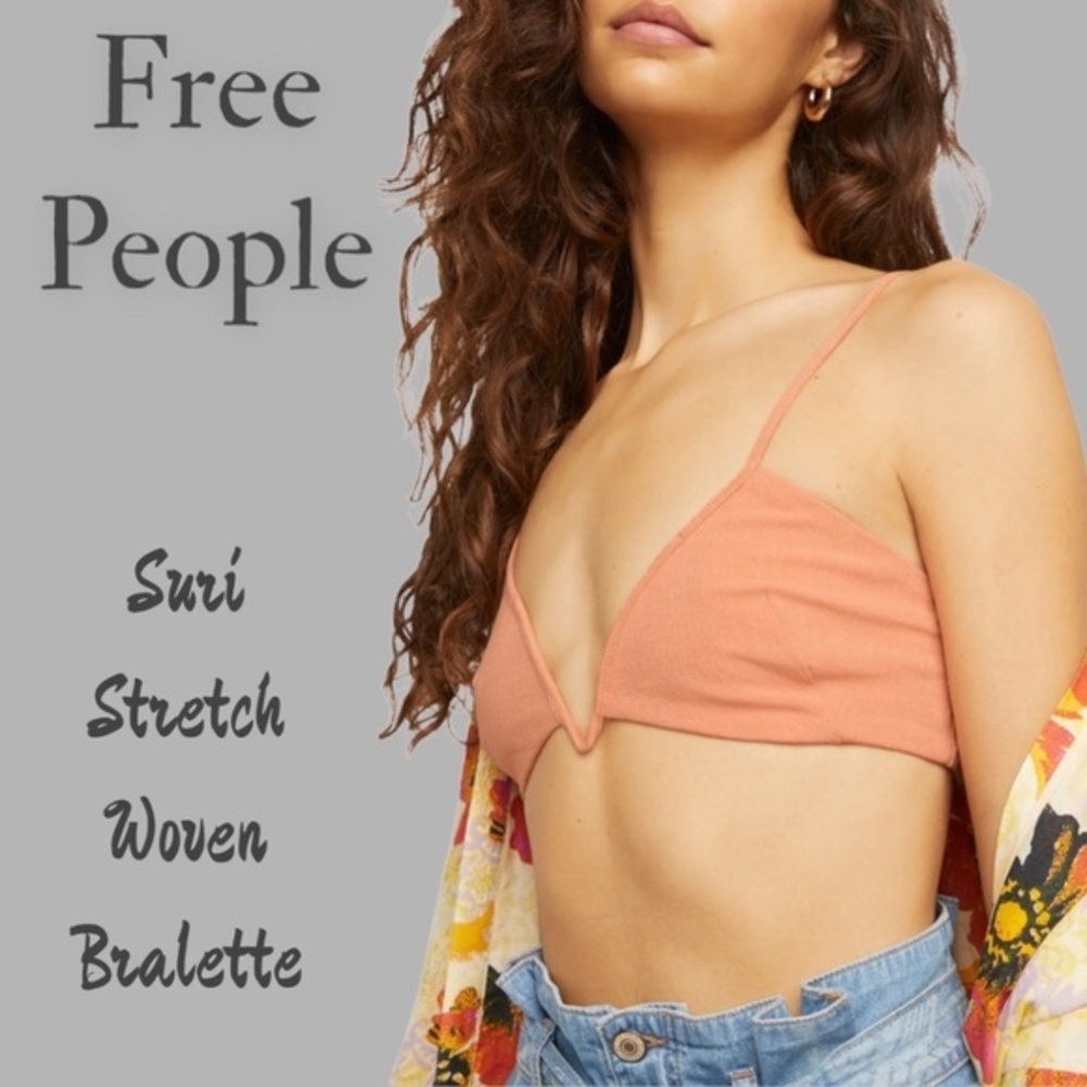 Free People Suri Stretch Woven Bralette - Orange
